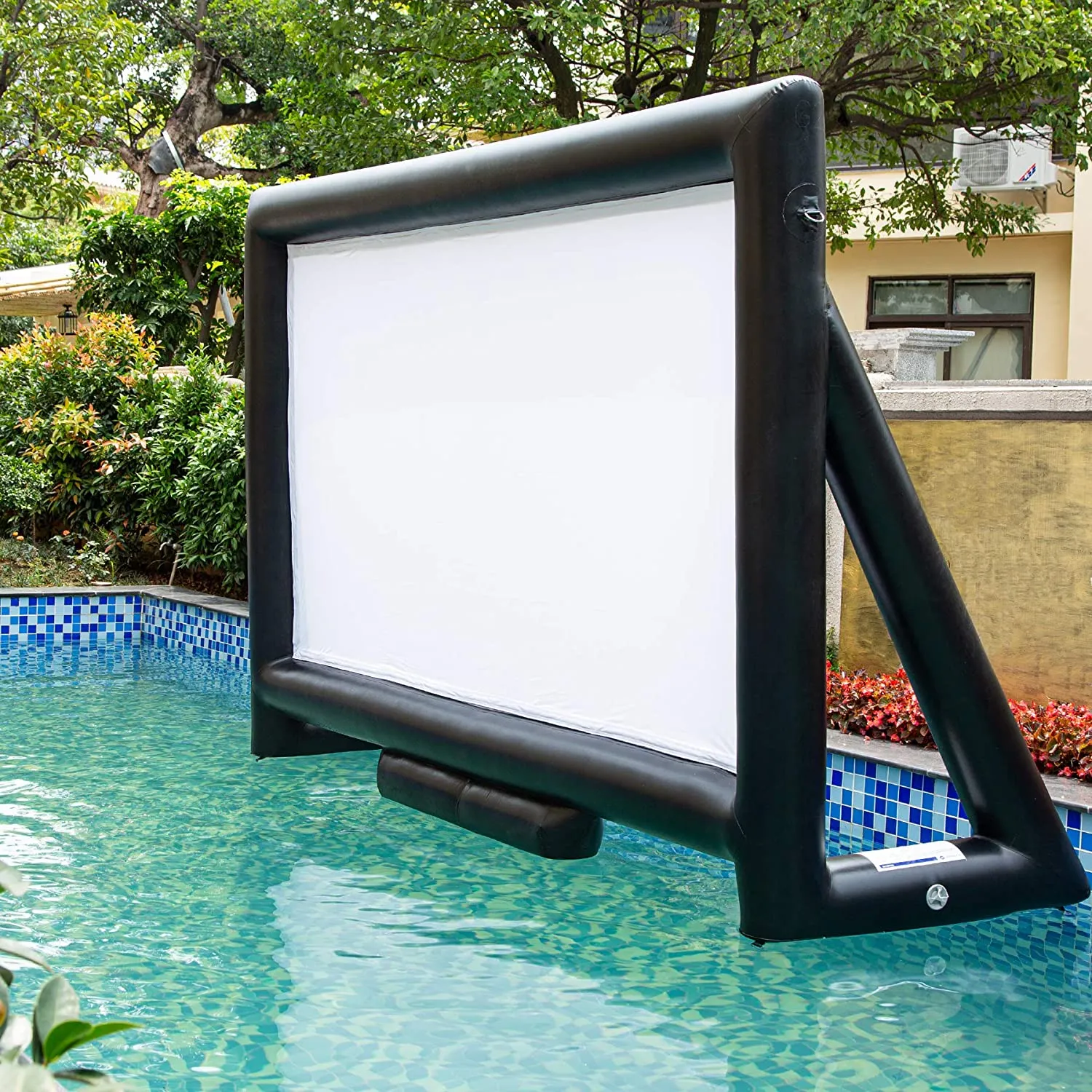 outdoor swimming pool movie screen