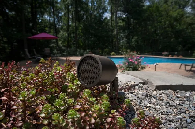 outdoor waterproof speaker by the pool